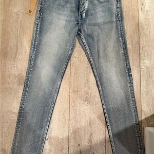 Stylish Blue Denim Jeans with Studded Detail